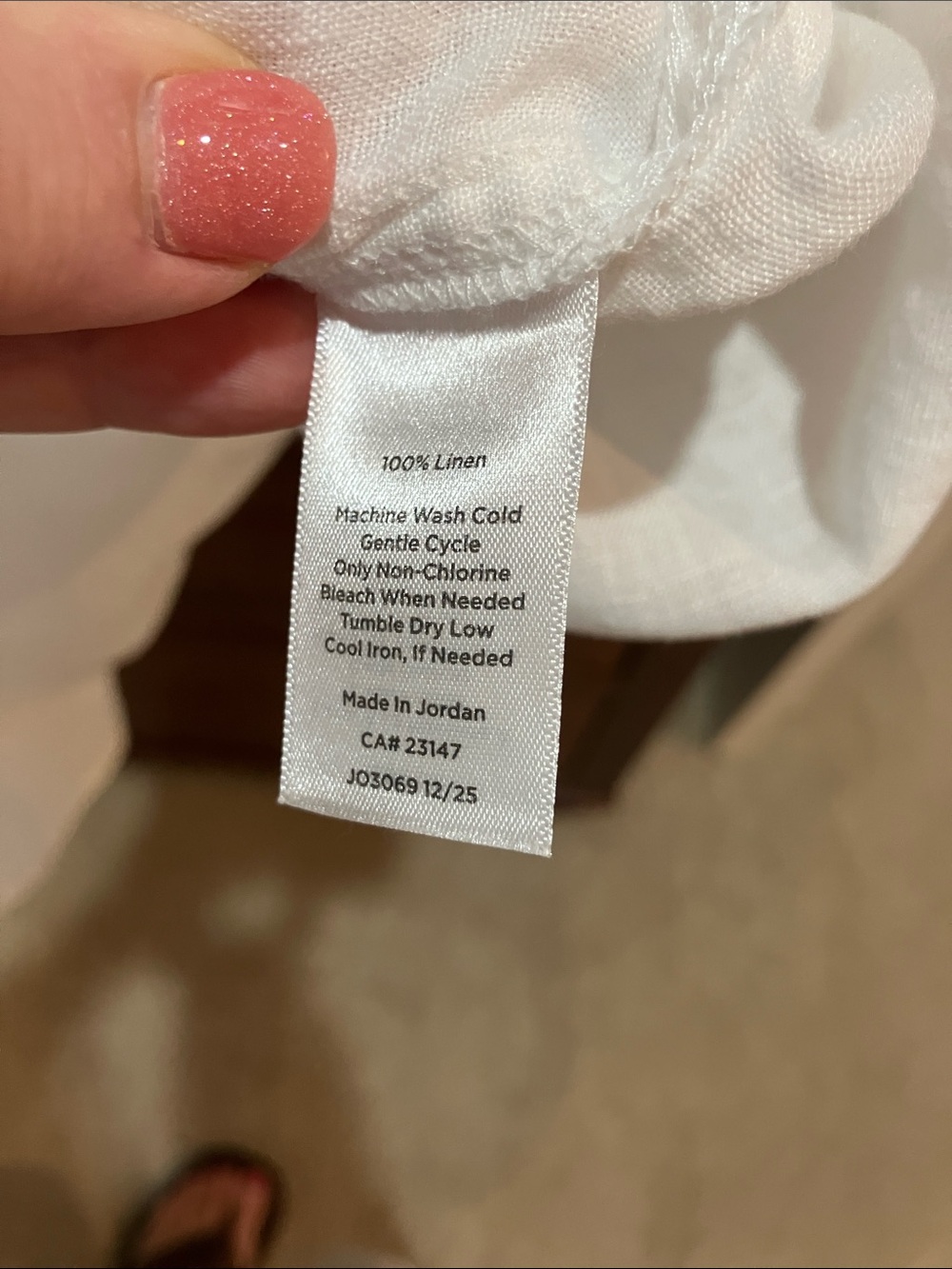 Talbots White Linen Camp Shirt Size L - Picture 3 of 3